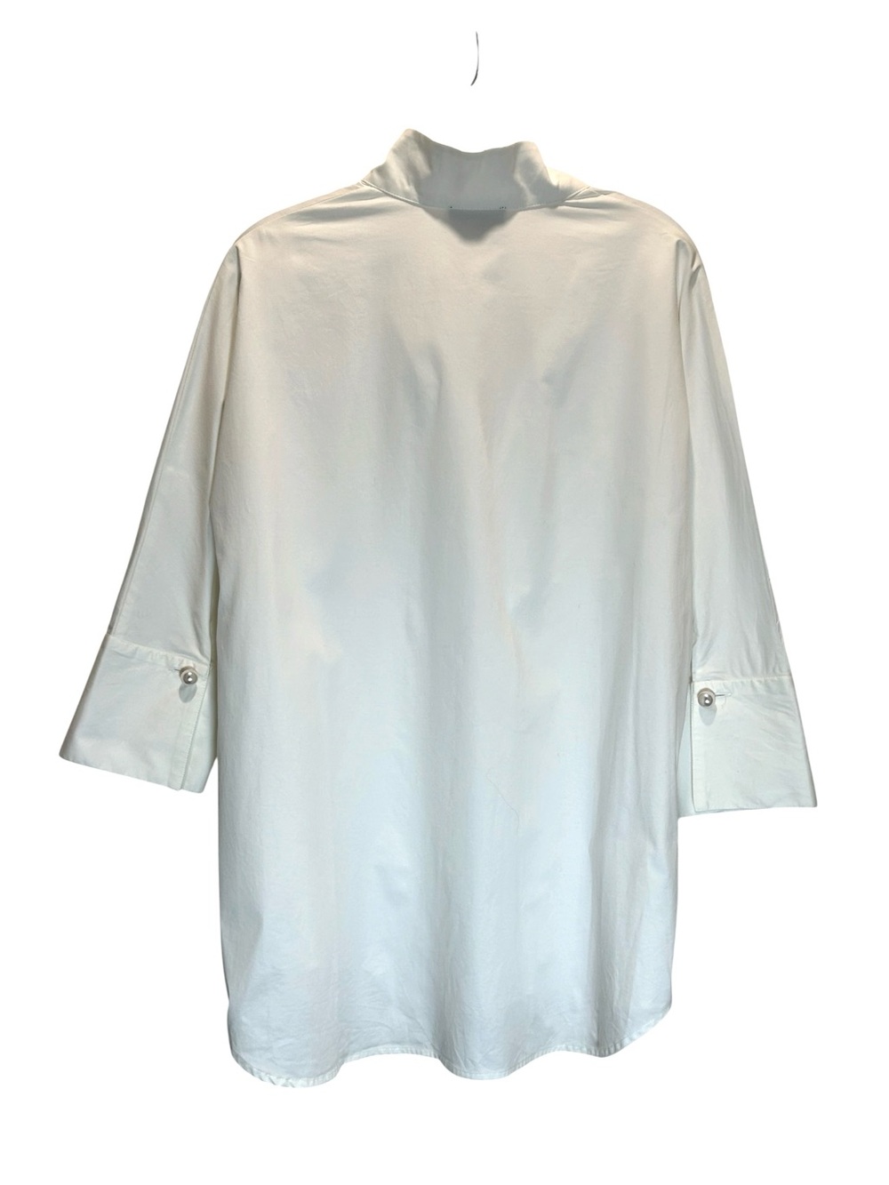 Tuckernuck Blanc Willow White Blouse of Cotton Poplin with 3/4 Sleeves - Medium - Picture 3 of 9